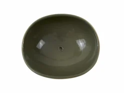 Seifenschale aus Keramik, salbei, oval, ca. 13 x 10,5 x 4,5 cm