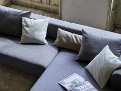 Set: Sofakissen mit Überzug, 60 x 105 cm, Überzug: Wollstoff Tano Natur (79), Füllung: 100 % Schurwolle , mit verdeckter Knopfleiste