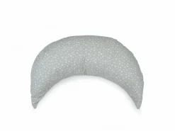 Set: Stillkissen Mond mit Überzug, Julie blaugrau, 40 x 60 cm, Überzug: 100 % Baumwolle, Füllung: 100 % Naturlatex, GOTS