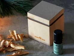 Set: Zirbenduftspender mit Filz und Holzgewinde + Zirbenwald Aromaölmischung