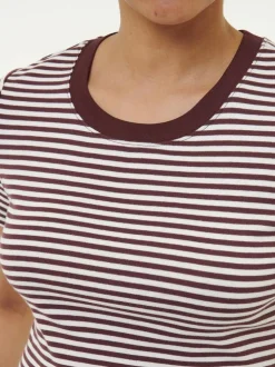 Shirt aus Bio-Baumwolle, 25 merlot/weiss ringel, 38, GOTS