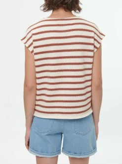 Shirt aus Bio-Baumwolle, 56 offwhite/kastanie jacquard ringel, 38, GOTS