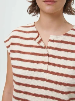 Shirt aus Bio-Baumwolle, 56 offwhite/kastanie jacquard ringel, 38, GOTS