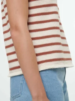 Shirt aus Bio-Baumwolle, 56 offwhite/kastanie jacquard ringel, 38, GOTS