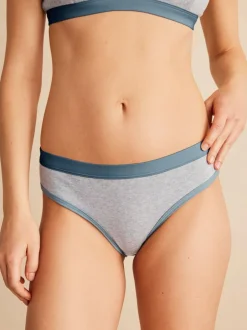 Slip mit Kontrastbund, 100 % Bio Baumwolle, 04 grau melange, XS