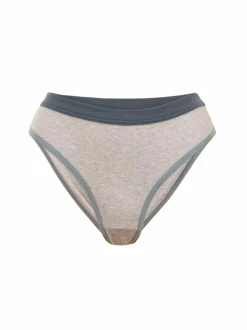 Slip mit Kontrastbund, 100 % Bio Baumwolle, 04 grau melange, XS