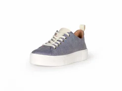 Sneaker aus Bio Leder/Leinen, 38 navy, 38