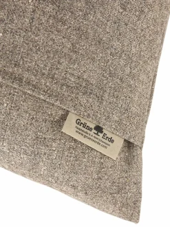 Sofakissen-Überzug, 50 x 50 cm, Wollstoff Tano Natur (79), mit verdeckter Knopfleiste