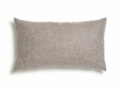 Sofakissen-Überzug, 30 x 50 cm, Wollstoff Tano Natur (79), mit verdeckter Knopfleiste