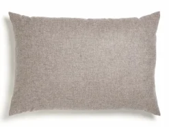 Sofakissen-Überzug, 60 x 85 cm, Wollstoff Tano Natur (79), mit verdeckter Knopfleiste