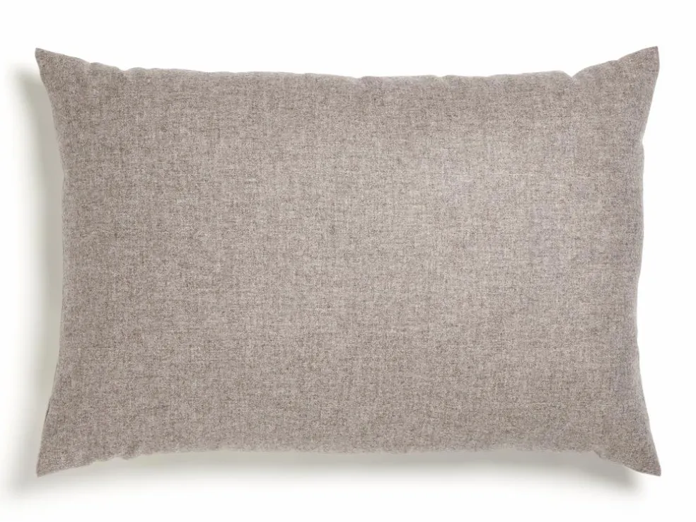 Sofakissen-Überzug, 60 x 85 cm, Wollstoff Tano Natur (79), mit verdeckter Knopfleiste