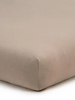 Spannleintuch ALIZA, hafer, 90/100 x 200/220 x 22/28 cm, 97 % Baumwolle/3 % Elasthan, Jersey, GOTS, VEGAN