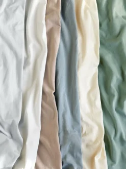 Spannleintuch ALIZA, natur, 90/100 x 200/220 x 22/28 cm, 97 % Baumwolle/3 % Elasthan, Jersey, GOTS, VEGAN