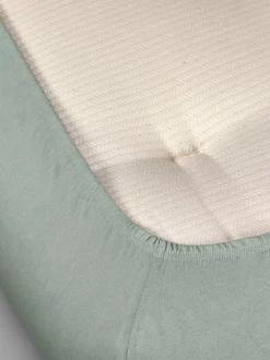 Spannleintuch ALIZA, salbei, 90/100 x 200/220 x 22/28 cm, 97 % Baumwolle/3 % Elasthan, Jersey, GOTS, VEGAN