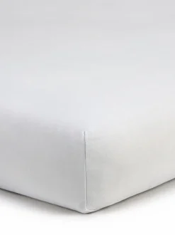 Spannleintuch ALIZA, silber, 90/100 x 200/220 x 22/28 cm, 97 % Baumwolle/3 % Elasthan, Jersey, GOTS, VEGAN