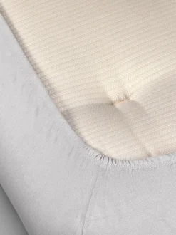 Spannleintuch ALIZA, silber, 90/100 x 200/220 x 22/28 cm, 97 % Baumwolle/3 % Elasthan, Jersey, GOTS, VEGAN