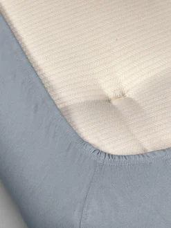 Spannleintuch ALIZA, taube, 90/100 x 200/220 x 22/28 cm, 97 % Baumwolle/3 % Elasthan, Jersey, GOTS, VEGAN