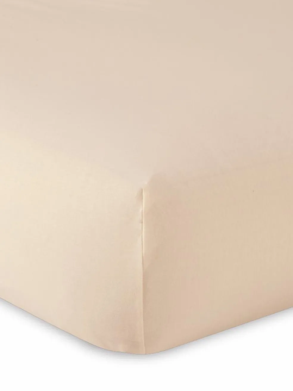 Spannleintuch HANNAH Pur, sesam, 90/100 x 190/200 x 15/21 cm, 100 % Baumwolle, Jersey, GOTS