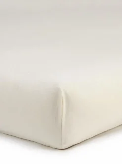 Spannleintuch ILVA, natur hell, 90 x 200 x 19/22 cm, 100 % Baumwolle, Flanell, GOTS