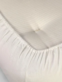 Spannleintuch ILVA, natur hell, 90 x 200 x 19/22 cm, 100 % Baumwolle, Flanell, GOTS