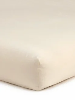 Spannleintuch MAYA, natur, 90 x 200 x 19/22 cm, 100 % Baumwolle, Satin, GOTS