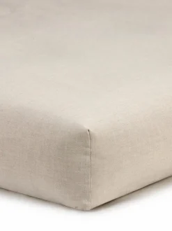 Spannleintuch SILVAN, natur, 90 x 200 x 19 cm, 60 % Leinen/40 % Baumwolle, Bauernleinen, GOTS