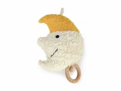 Spieluhr Mond Luan mit Lied "Sandmann, lieber Sandmann", ca. 16 cm, Bezug: 100 % Baumwolle, Baumwolle kbA, Füllung: 100 % Schurwolle (Schaf), Schurwolle kbT