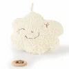 Spieluhr Wölkchen mit Lied "Schlaf Kindchen Schlaf", ca. 25 cm, Bezug: 100 % Baumwolle, Baumwolle kbA, Füllung: 100 % Schurwolle (Schaf), Schurwolle kbT