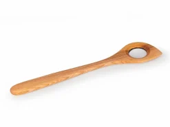 Spitzlöffel mit Loch aus Eschenholz, geölt, 30 x 6 cm
