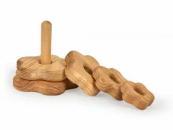 Stapelturm Blume aus Eschenholz, 10 x 11 cm