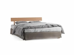 Stoffhousse für Bettrahmen Jukai Pur, B = 140 cm, Baumwollstoff Ondula Taupe (140)