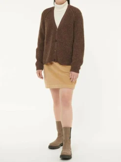 Strickjacke aus Alpakawolle, 78 mokka, S