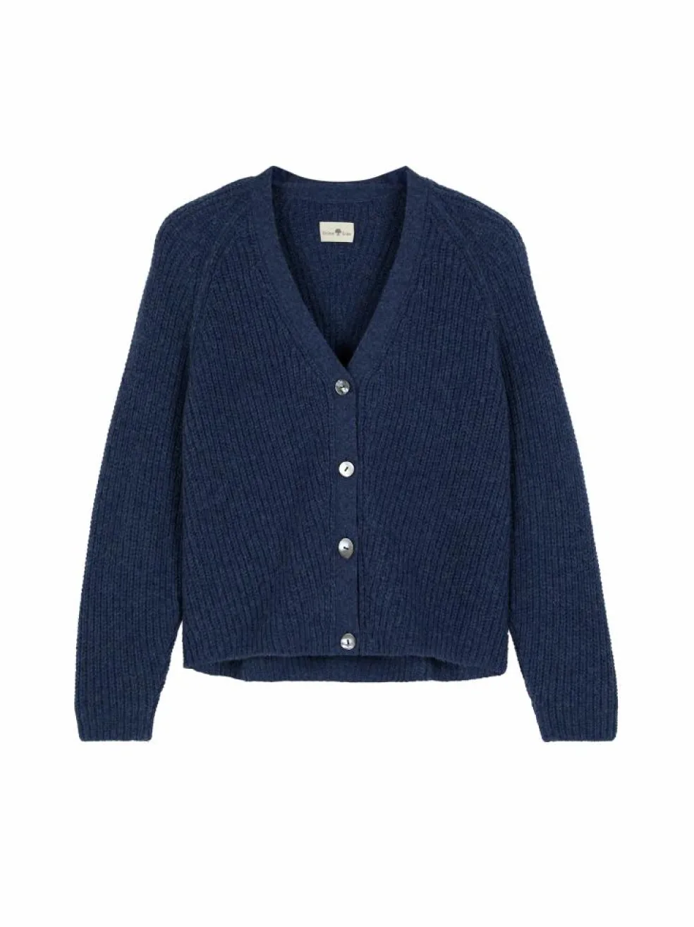 Strickjacke aus Alpakawolle, 05 blau melange, S