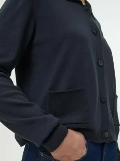 Strickjacke aus Bio-Baumwolle, 38 navy, S, GOTS