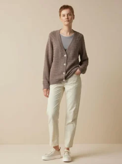 Strickjacke aus Bio-Baumwolle, 05 mauve, L, GOTS