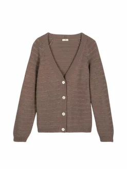 Strickjacke aus Bio-Baumwolle, 05 mauve, L, GOTS