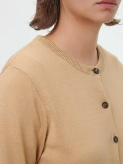 Strickjacke aus Bio-Baumwolle, 48 caramel, S, GOTS