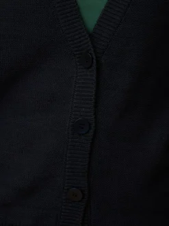 Strickjacke aus Bio-Baumwolle und Wolle, 38 navy, L, GOTS