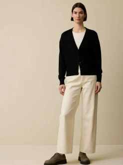 Strickjacke aus Bio-Wolle, 01 schwarz, S, GOTS