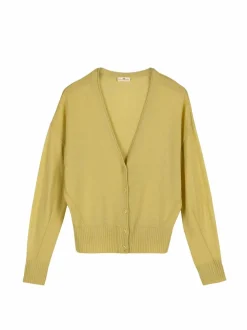 Strickjacke aus Bio-Wolle, 47 limette, S, GOTS