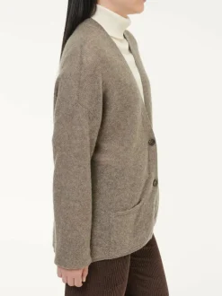 Strickjacke aus Yakwolle, 64 hasel melange, S