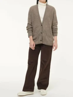 Strickjacke aus Yakwolle, 64 hasel melange, S