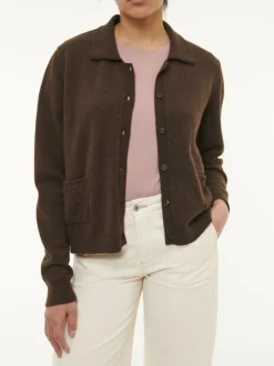 Strickjacke aus Yakwolle, 67 espresso, S