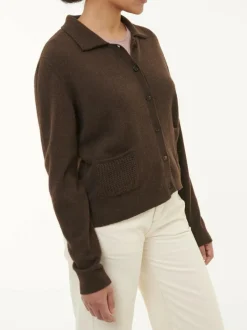 Strickjacke aus Yakwolle, 67 espresso, S