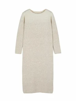 Strickkleid aus Bio-Baumwolle und Wolle, 16 degradé sand/weiß, L, GOTS