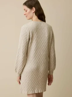 Strickkleid aus Bio-Baumwolle und Wolle, 44 sand melange, XL, GOTS