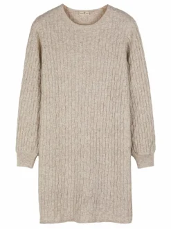 Strickkleid aus Bio-Baumwolle und Wolle, 44 sand melange, XL, GOTS