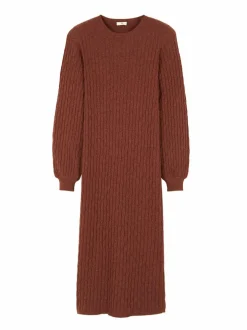 Strickkleid aus Bio-Baumwolle und Wolle, 76 mahagoni, S, GOTS