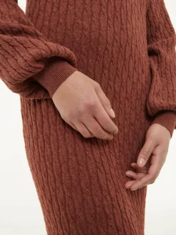 Strickkleid aus Bio-Baumwolle und Wolle, 76 mahagoni, S, GOTS