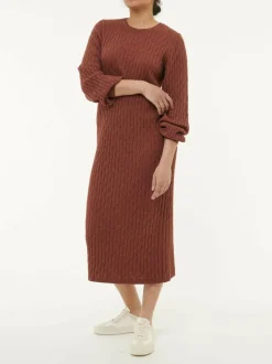 Strickkleid aus Bio-Baumwolle und Wolle, 76 mahagoni, S, GOTS